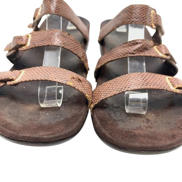 Vionic Aubrey Slip On Snake Print Slides Brown Sandals Flip Flops Casual Shoes 9 - Picture 6 of 16